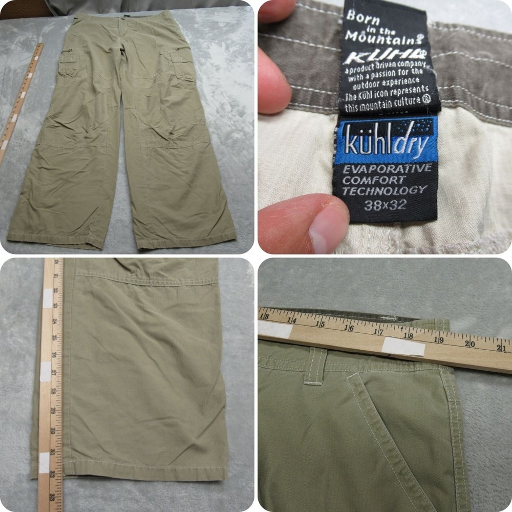 Kuhl Dry Pants Men 38X32 Beige Comfort Cargo Outdoor Hiking Utility Boot VTG